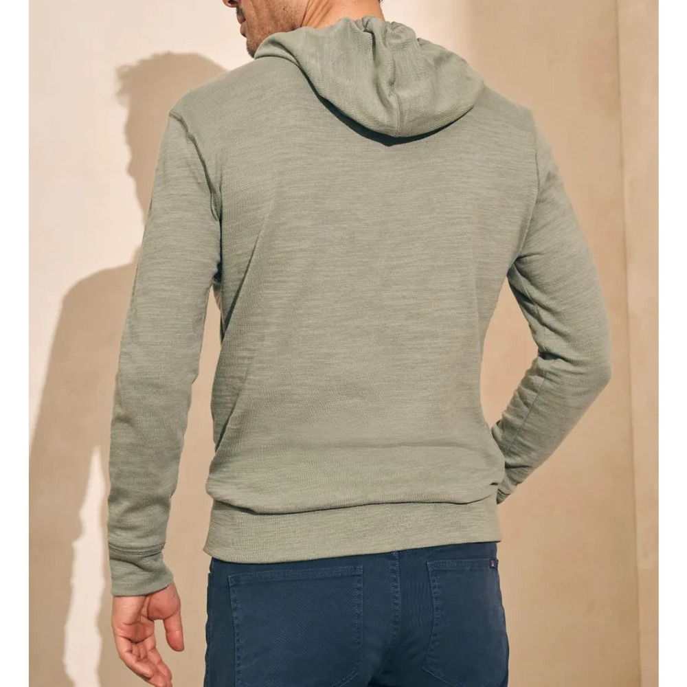Faherty Sunwashed Slub Hoodie Trail Olive Green Organic Cotton Pullover Men's L - Picture 10 of 12